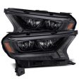 AlphaRex 19-21 Ford Ranger LUXX LED Proj Headlights Plank Style Alpha Black w Seq Signal DRL Cheap